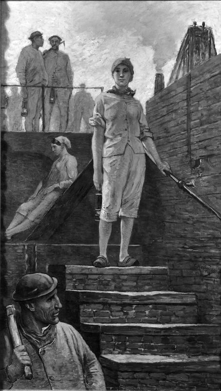 Jeune hiercheuse descendant à la fosse