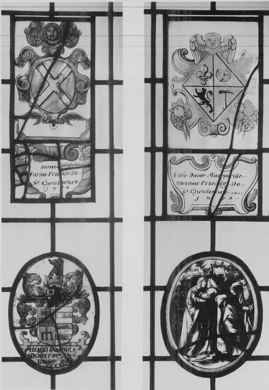 fragment avec armoiries de Catherine Fuma, prieure