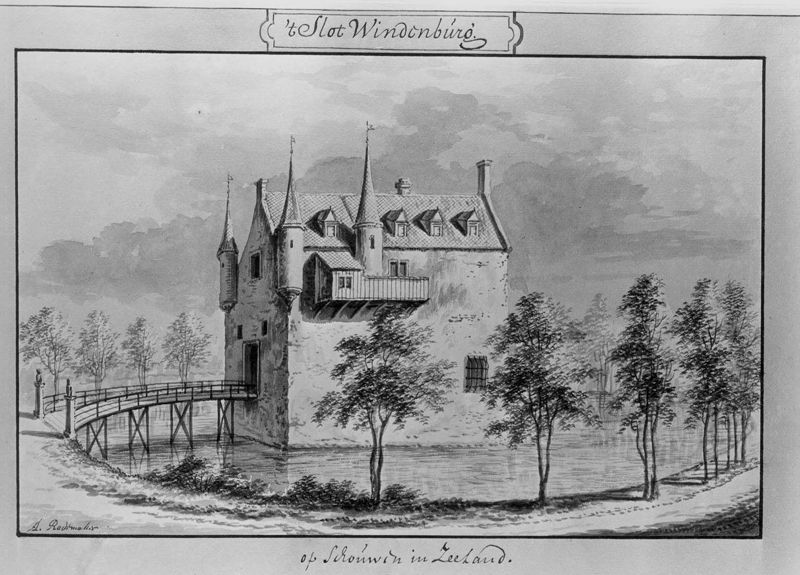 Het kasteel Windenburg op het eiland Schouwen (Provincie Zeeland, Nederland)