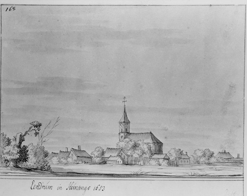 Dorp Eendrum in 1683 (Provincie Groningen, Nederland)