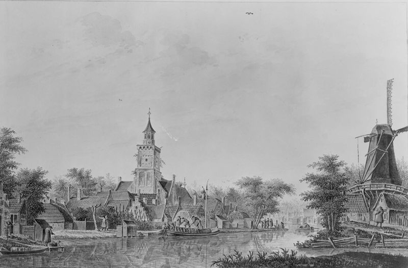 Het dorp Bodegraven (Nederland)