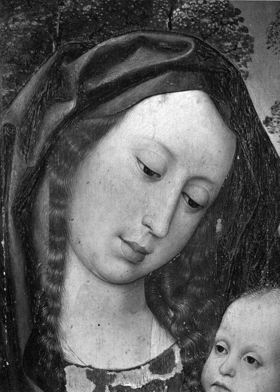 Vierge à l'Enfant, Christ en Croix et saint Pierre avec un donateur