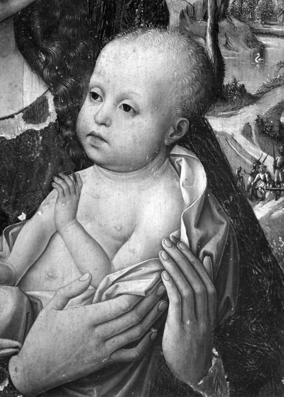 Vierge à l'Enfant, Christ en Croix et saint Pierre avec un donateur