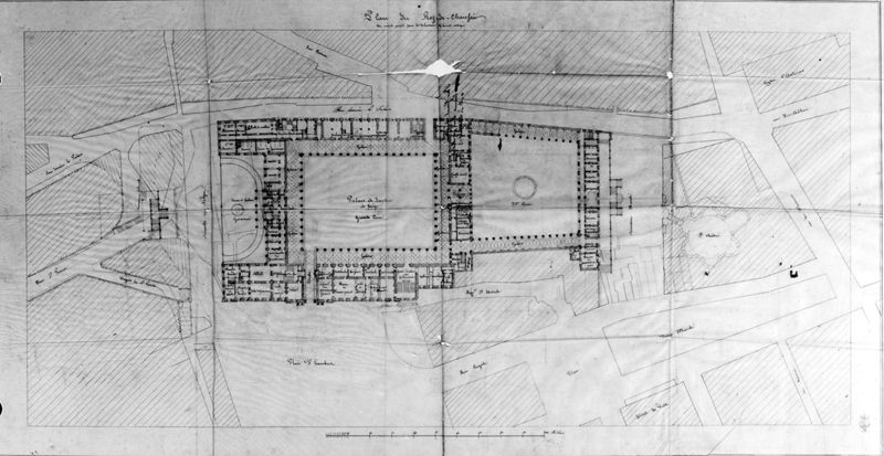 Plan du rez-de-chaussée du Palais de Justice de Liège (ancien Palais des princes-évêques)
