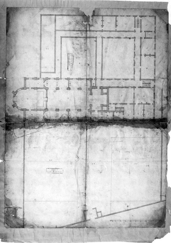 Plan de l'abbaye Saint-Gilles à Liège