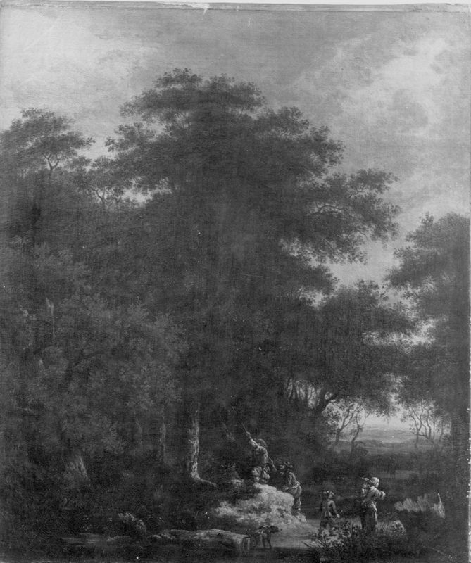 Paysage forestier avec figures