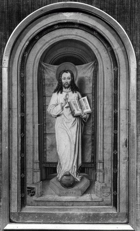 Diptiek van abt Christiaan de Hondt
O.-L.-Vrouw met Kind in een kerk en abt Christiaan de Hondt