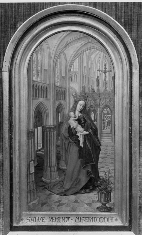 Diptiek van abt Christiaan de Hondt
O.-L.-Vrouw met Kind in een kerk en abt Christiaan de Hondt