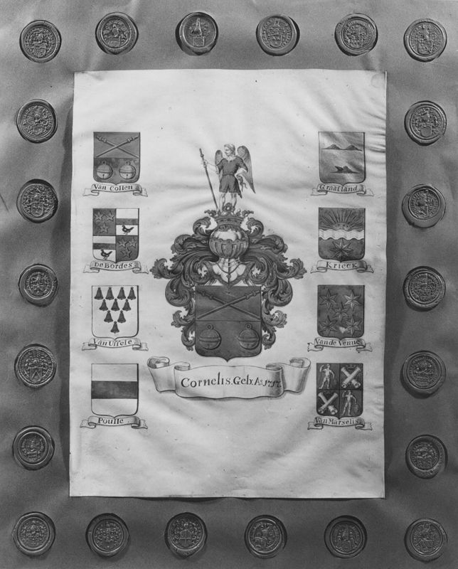 van Cornelis van Collen, omringd met wassen stempels
