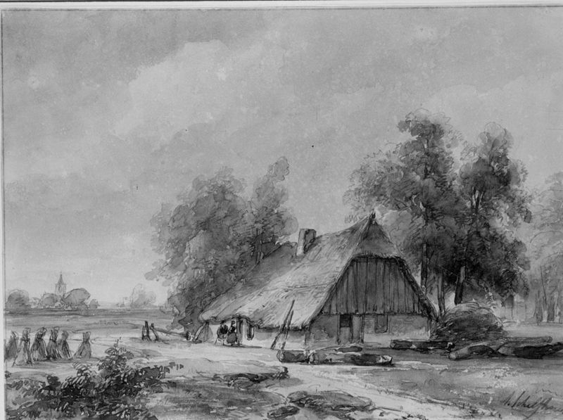 Hoeve naast een weiland