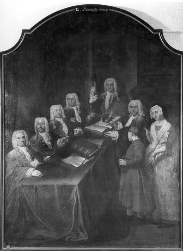 Voorstelling v.e. weesjongen aan bestuursleden v.e. weeshuis