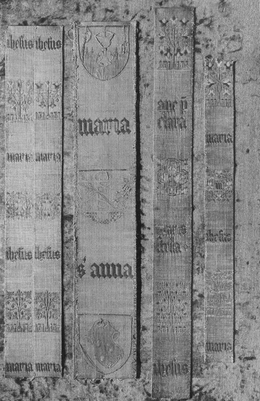 Textielfragment van Maria, Jezus, Sint-Anna...