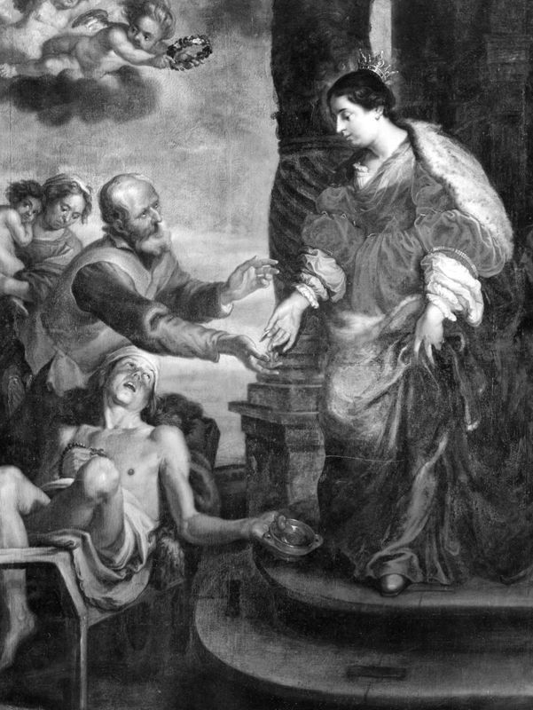 H. Elisabeth deelt almoezen uit