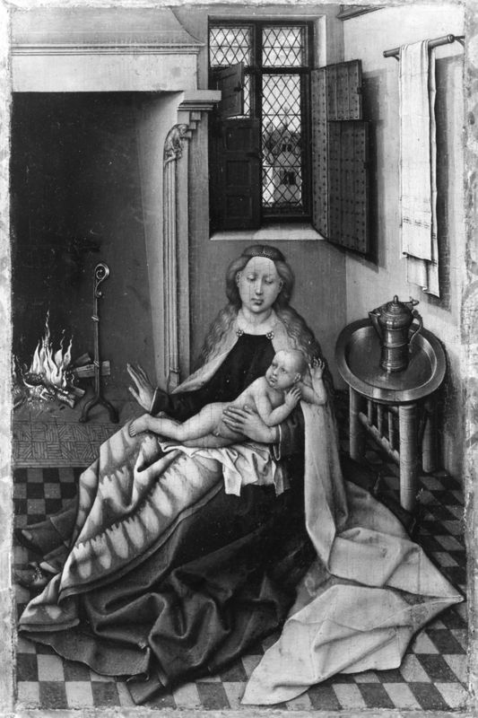 Trône de Grâce et Vierge à l'Enfant à la cheminée
