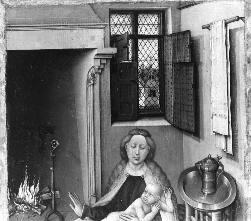 Trône de Grâce et Vierge à l'Enfant à la cheminée