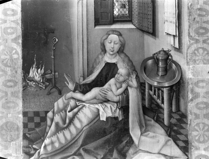 Trône de Grâce et Vierge à l'Enfant à la cheminée