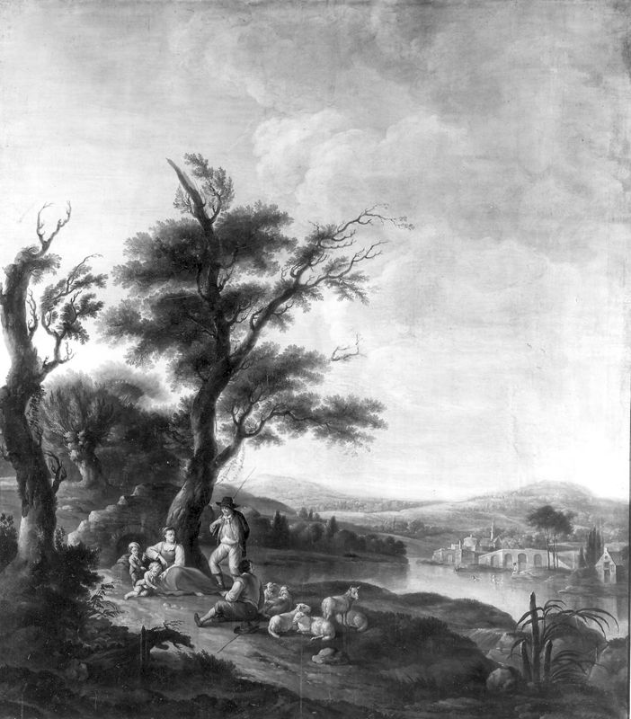 Heuvellandschap met herders