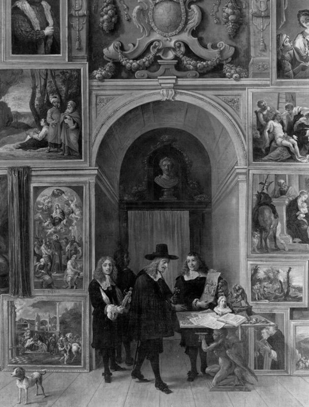 Aartshertog Leopold-Willem in zijn galerij Italiaanse schilderijen
