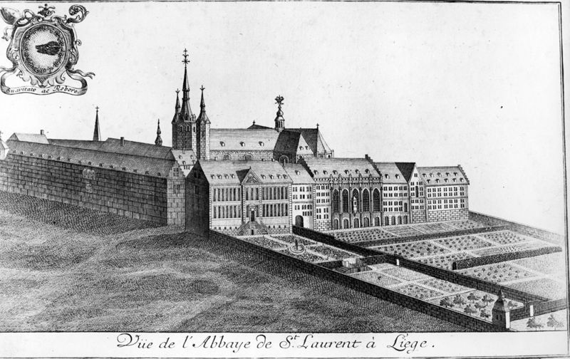 Vue de l' abbaye de Saint-Laurent à Liège