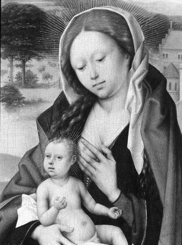 Vierge et Enfant devant un paysage