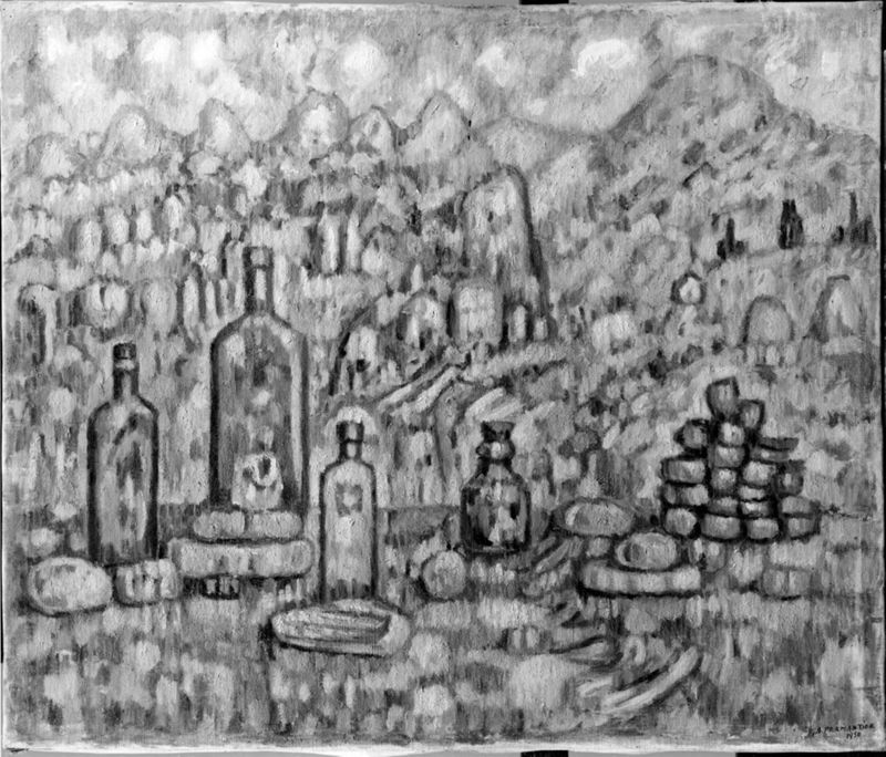 Nature morte dans un paysage