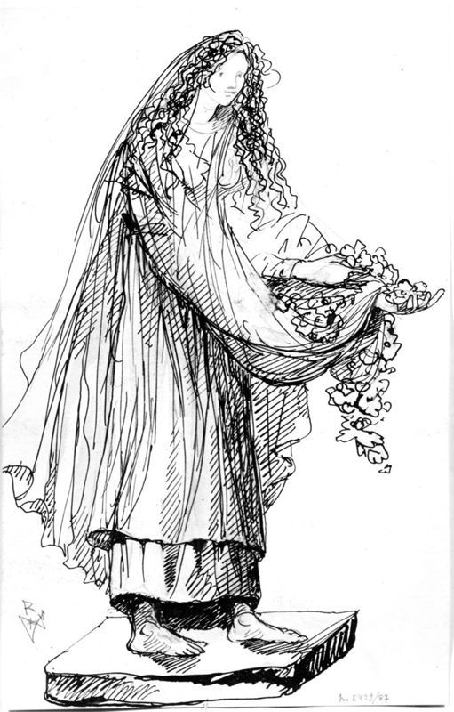 Jeune fille offrant des fleurs