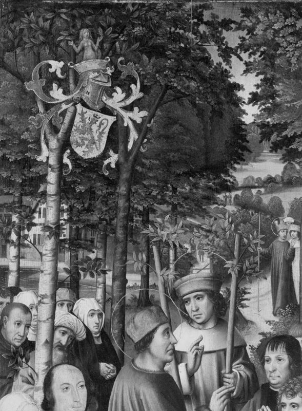 Ontmoeting van de H.Gummarus en de H.Rumoldus
Legende H. Rumoldus (paneel 10)