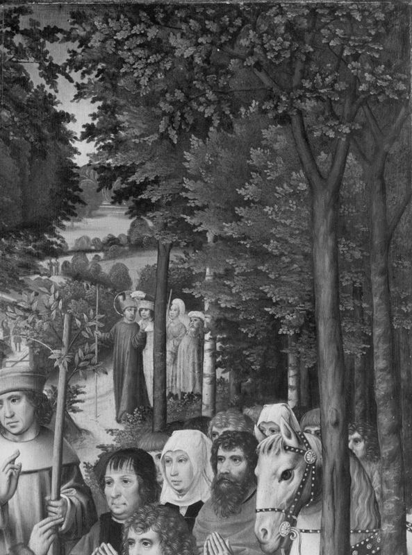 Ontmoeting van de H.Gummarus en de H.Rumoldus
Legende H. Rumoldus (paneel 10)