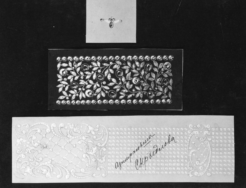 Trois projets d'ornement divers : bague, sections de parures