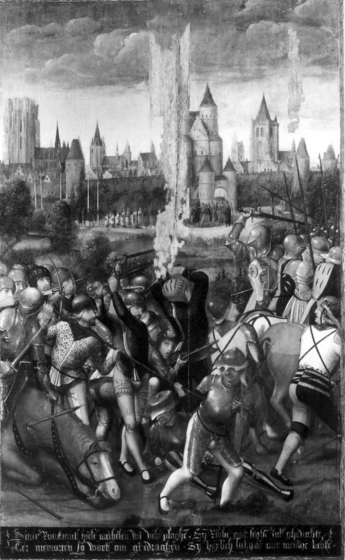 Bevrijding van Mechelen van beleg van Jan II
Legende H. Rumoldus (paneel 24)