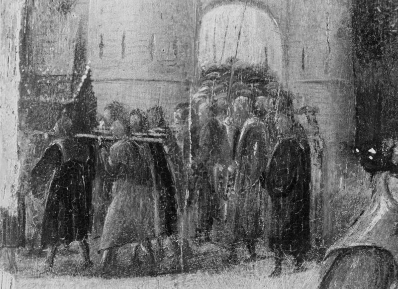 Bevrijding van Mechelen van beleg van Jan II
Legende H. Rumoldus (paneel 24)