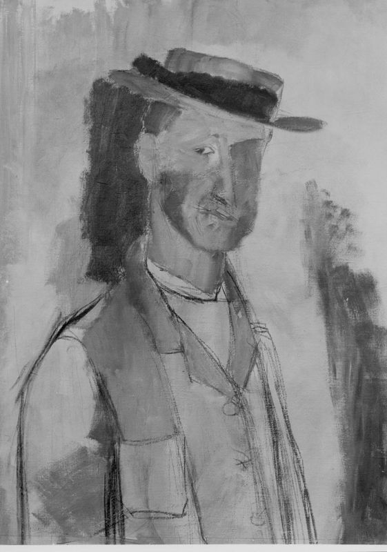 Zelfportret met strohoed