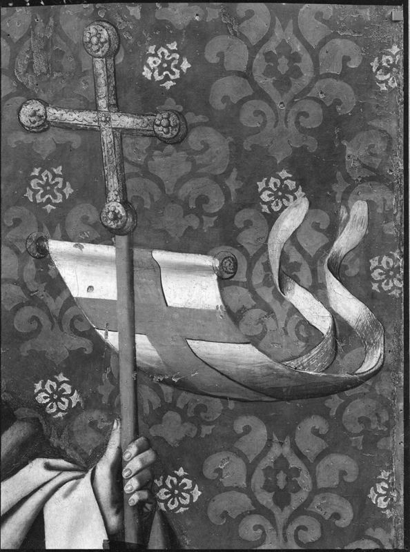 Volet droit du triptyque de l'Annonciation de l'église Saint-Sauveur à Aix-en-Provence: Le prophète Jérémie (avers) ; Le Christ d'un Noli me tangere (revers)