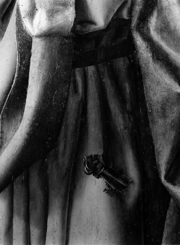 Volet droit du triptyque de l'Annonciation de l'église Saint-Sauveur à Aix-en-Provence: Le prophète Jérémie (avers) ; Le Christ d'un Noli me tangere (revers)