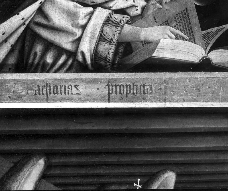 Lam Gods: Engel van de Boodschap en de profeet Zacharias