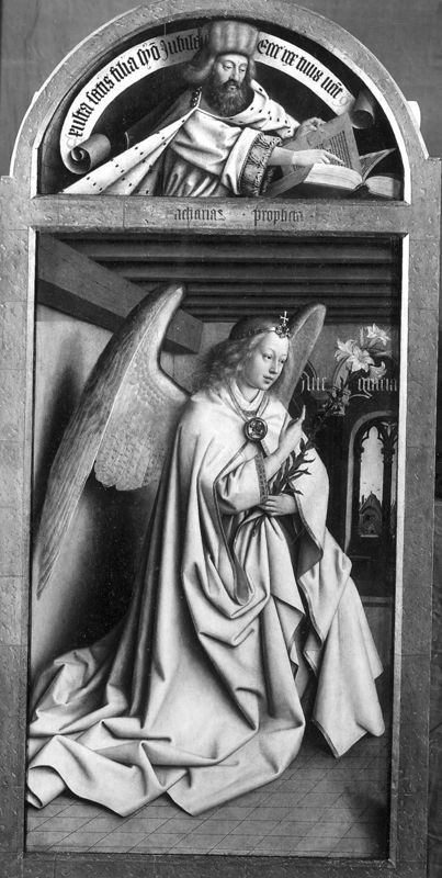 Lam Gods: Engel van de Boodschap en de profeet Zacharias
