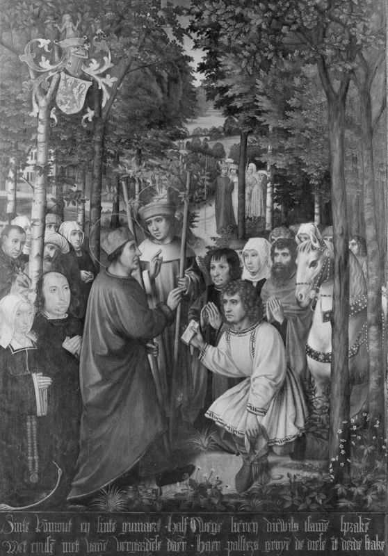 Ontmoeting van de H.Gummarus en de H.Rumoldus
Legende H. Rumoldus (paneel 10)