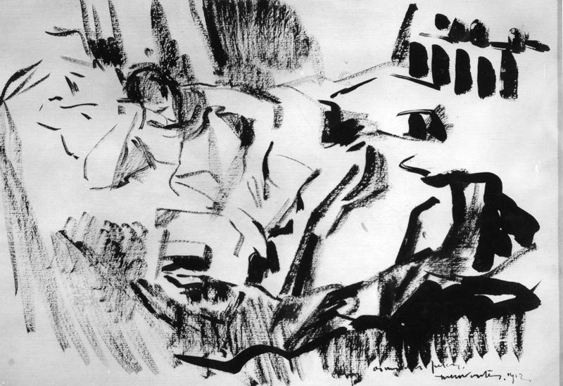 Femme couchée au lit