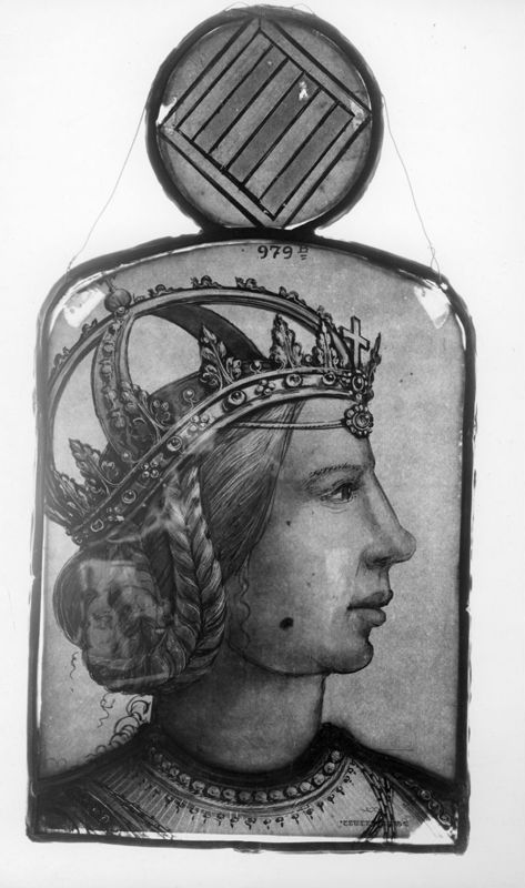 Membre féminin de la Maison de Habsbourg (Marie de Hongrie ?) avec armoiries