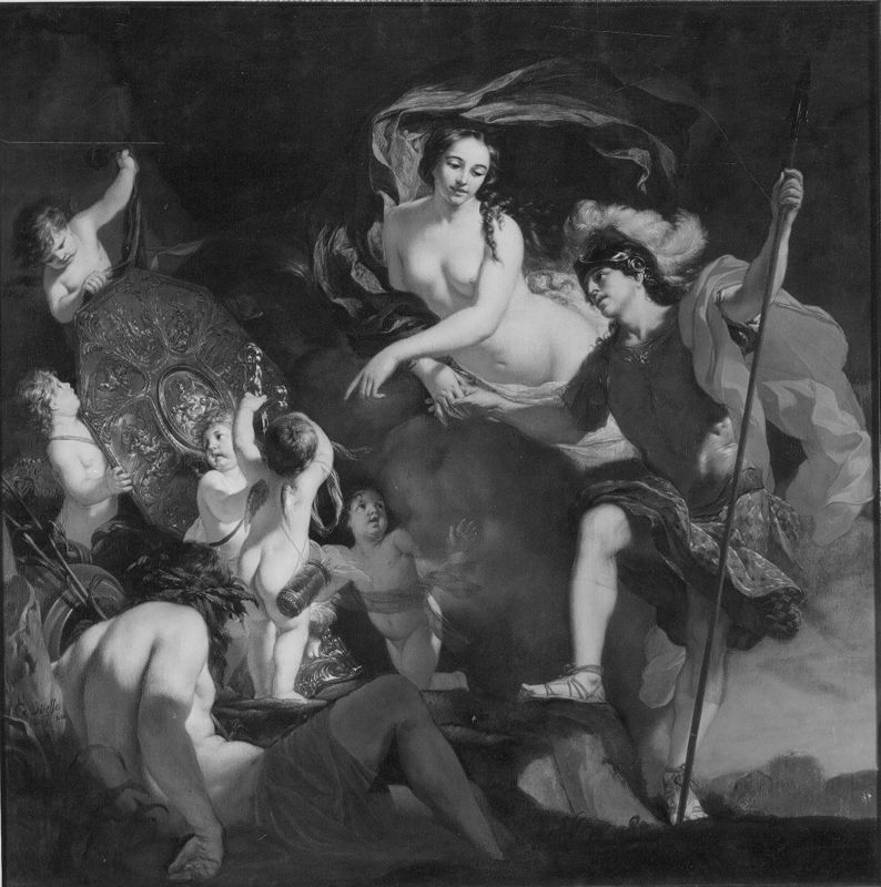 Venus wapenen schenkend  aan Aeneas