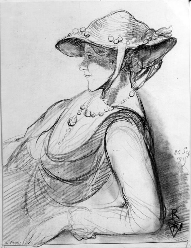 Femme au chapeau  (profil)