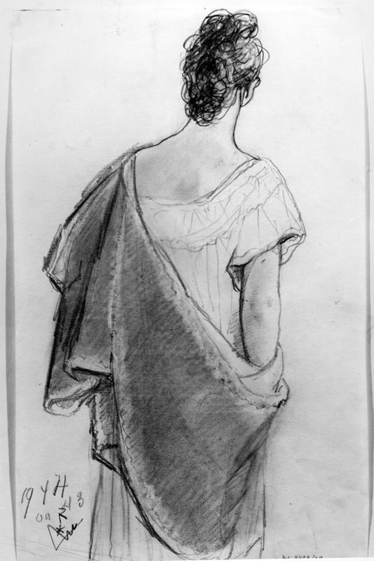 Femme debout, de dos
