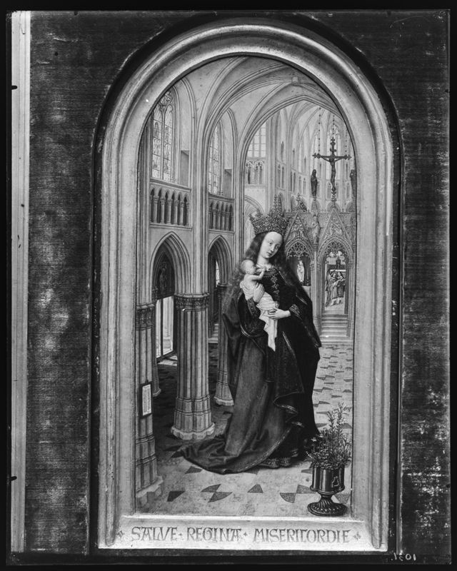 Diptiek van abt Christiaan de Hondt
O.-L.-Vrouw met Kind in een kerk en abt Christiaan de Hondt