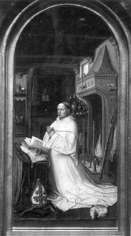 Diptiek van abt Christiaan de Hondt
O.-L.-Vrouw met Kind in een kerk en abt Christiaan de Hondt