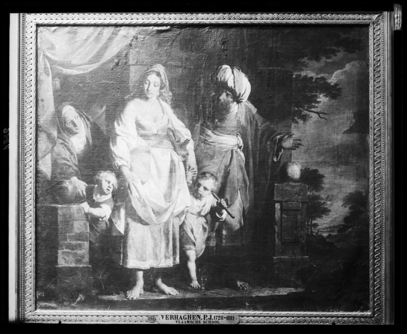 Hagar en Ismaël door Abraham weggezonden