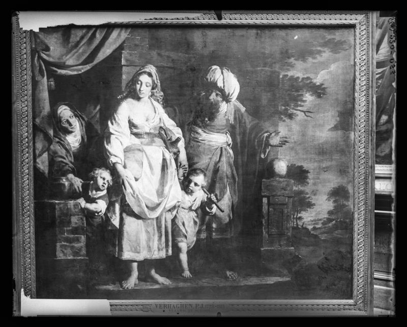 Hagar en Ismaël door Abraham weggezonden