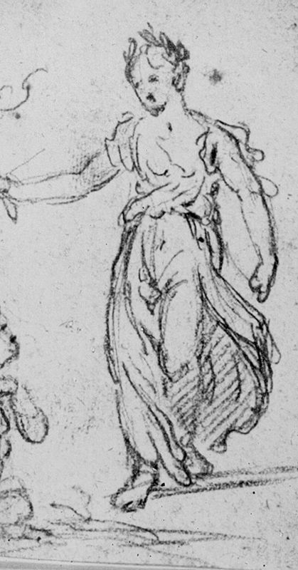 Vrouw met lauriertakken in het haar