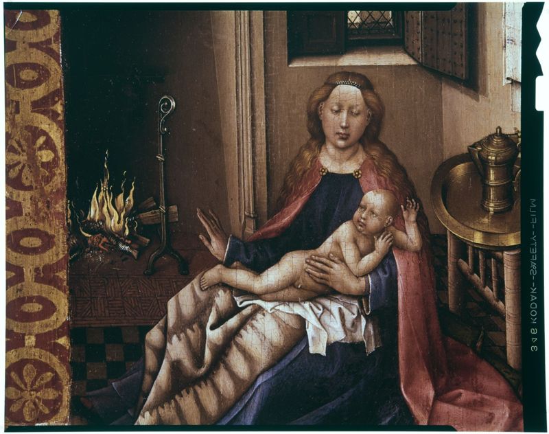 Trône de Grâce et Vierge à l'Enfant à la cheminée