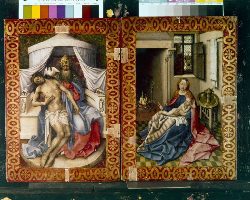 Trône de Grâce et Vierge à l'Enfant à la cheminée