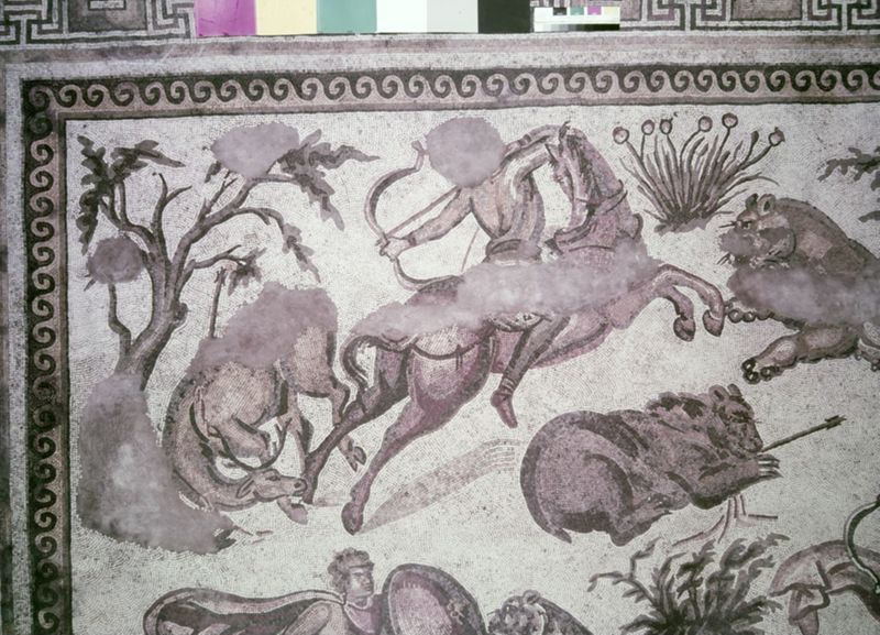 Apamée: grande mosaïque de chasse du Triclinos - Apamea: het grote jachtmozaïek